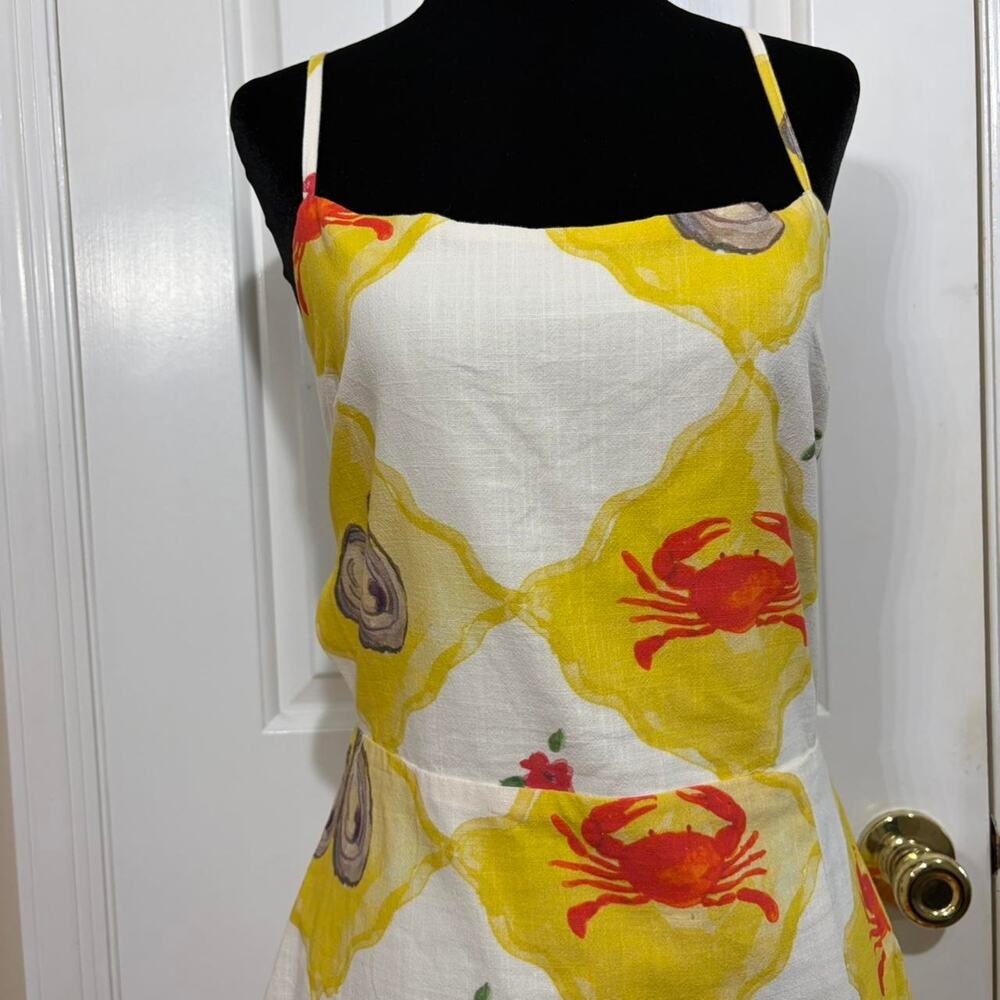 Bailey Rose Coastal Seafood Print Open Back Dress Medium